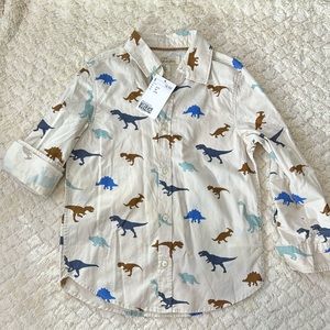 H&M Boys Dinosaur Dress Shirt